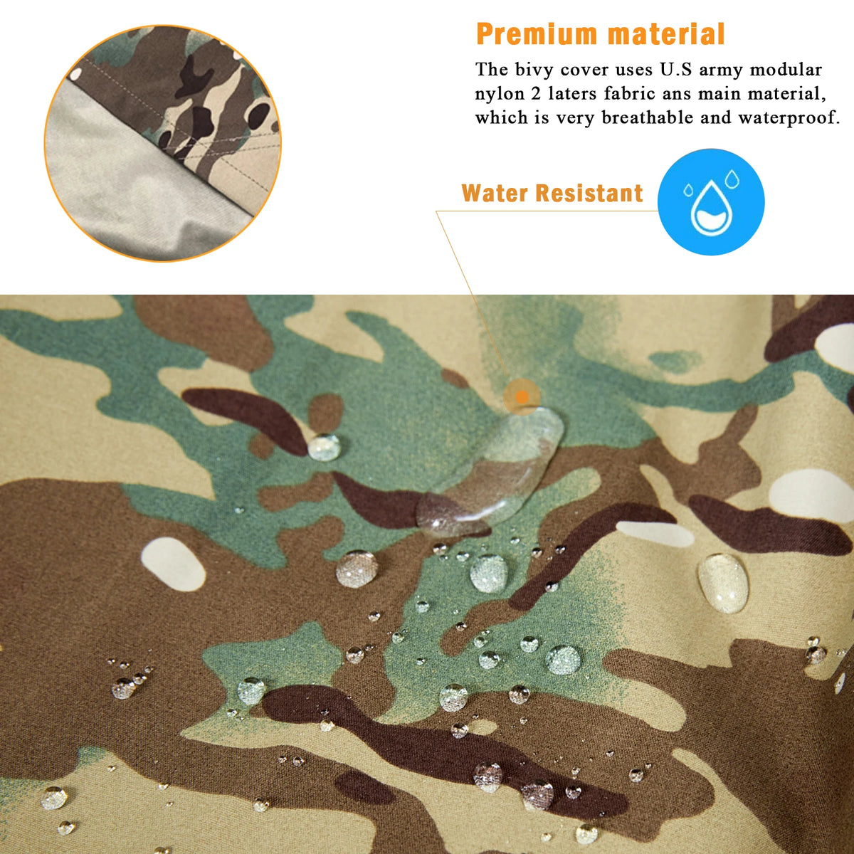 Tactical Military-Grade Akmax.cn Bivy Cover – 1.9lbs Waterproof Combat Sleeping Bag Sack for Army, Marine, Camping, Hiking