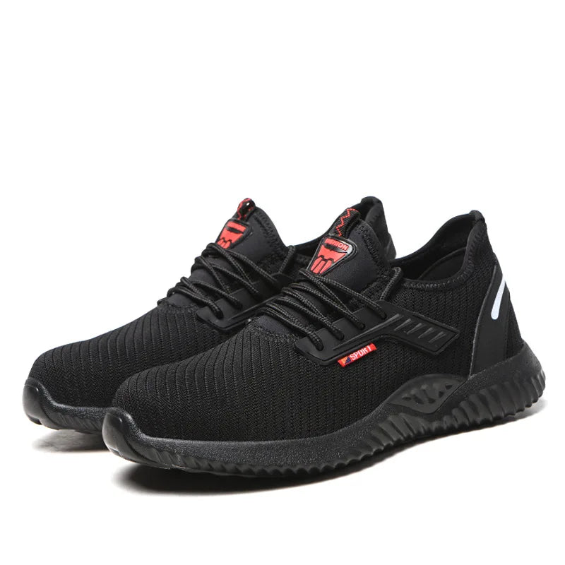 Men’s Safety Shoes – Lightweight Breathable Summer Work Sneakers | Puncture & Impact Resistant Steel Toe Footwear