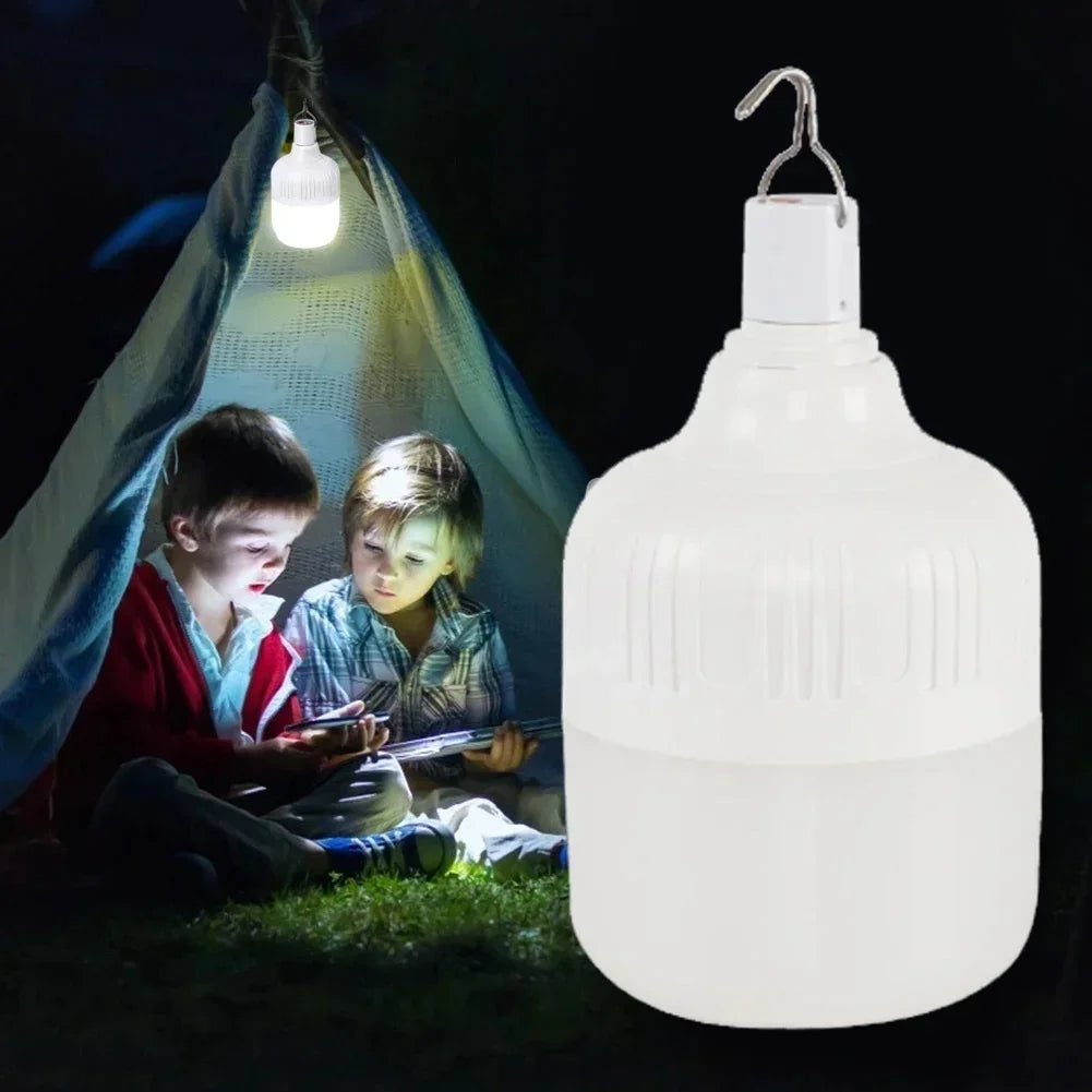 Rechargeable Portable Camping Brightness Light Dimmable LED Bulb Waterproof Outdoor Tent Light Emergency Night Light with Hook
