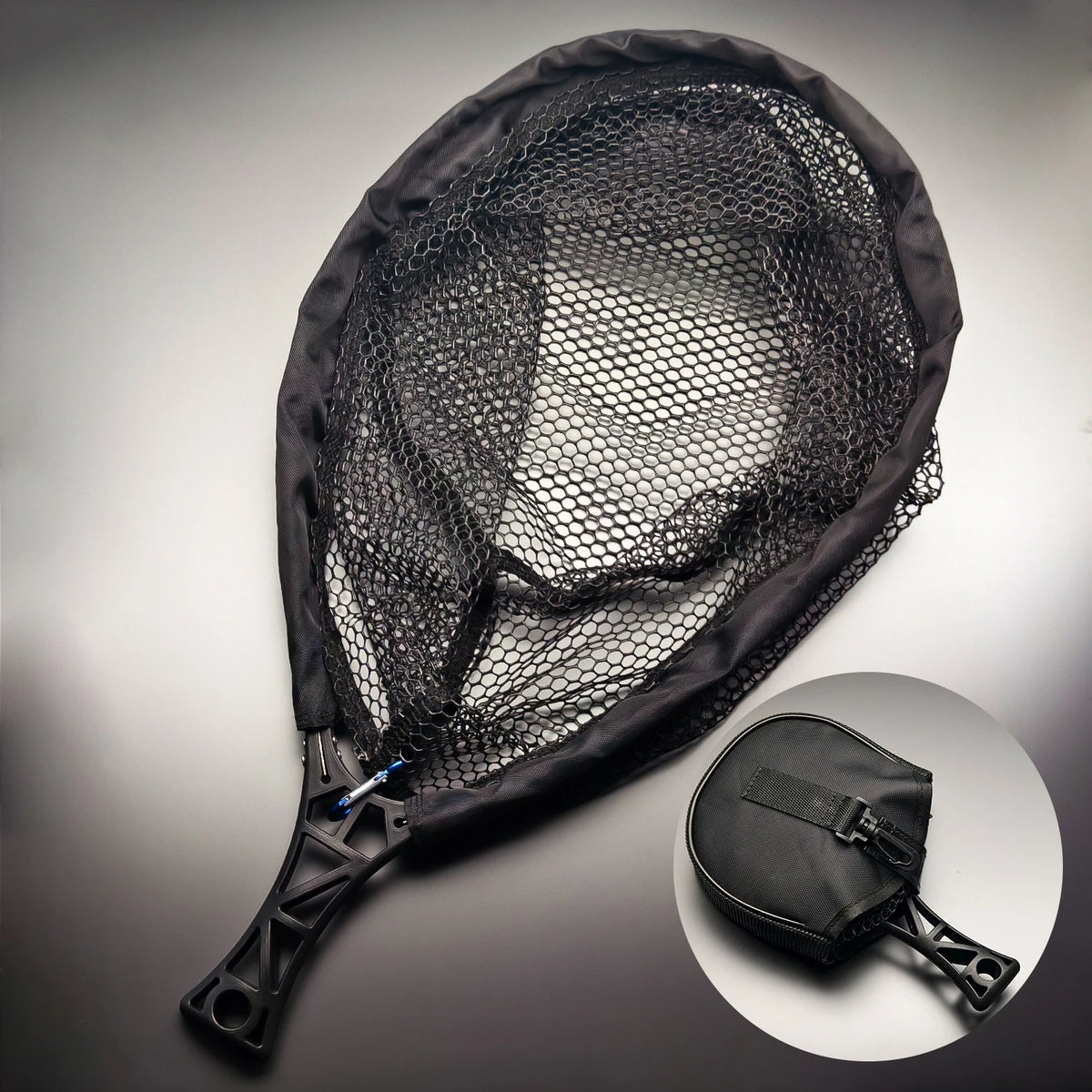 ANFS Foldable Rubber Mesh Trout Net with Bag