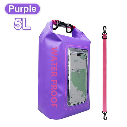 2L/5L PVC Swimming Waterproof Bag,Mobile Phone Waterproof Dry Bag for Trekking Drifting Rafting Surfing Boating Storage Bag