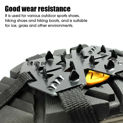 1Pair 24 Teeth Anti-Slip Ice Grips Gripper Shoes Boot Hiking Ice Climbing Shoe Spikes Climbing Chain Crampons Shoes Cover