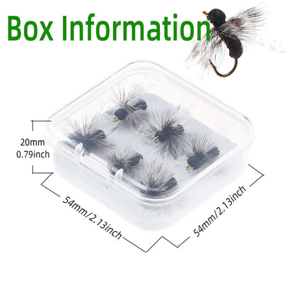 ICERIO Black Foam Ant Dry Flies (3/6 Pack)