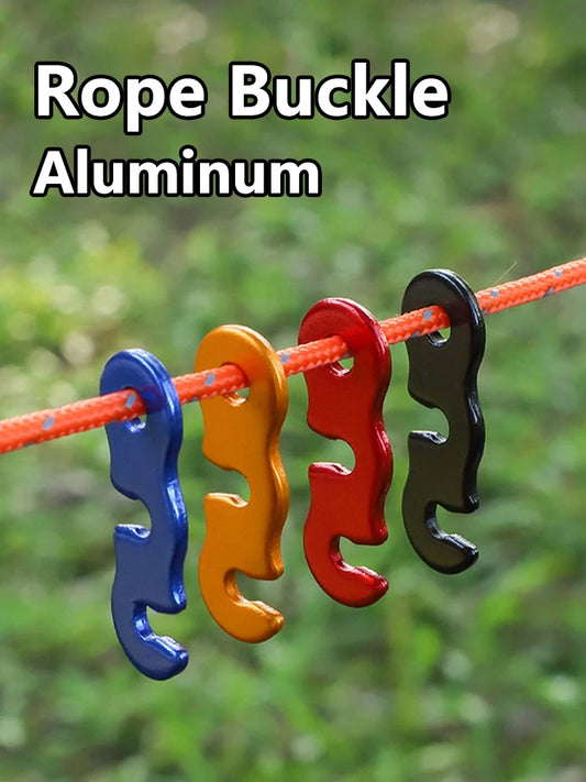 5/10pcs Adjustable Tent Rope Buckle Aluminum S-type Wind Cord Buckle Sturdy Rope Buckle for Outdoor Camping Tents Accessories