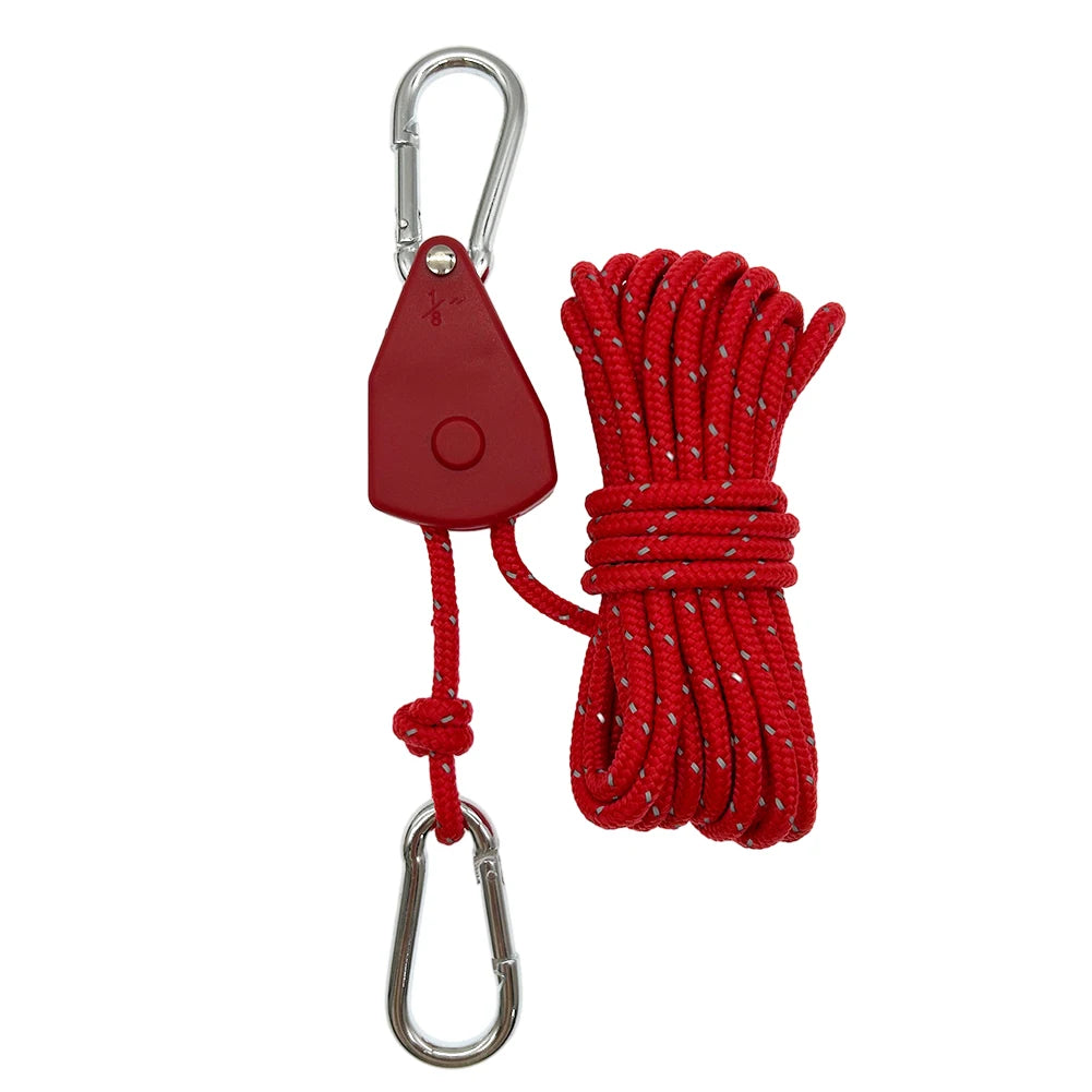 5M Tent Fastener Rope Adjustable Fixed Buckle Pulley Rope Windproof 4mm Outdoor Guy Lines Reflective Camping Accessories