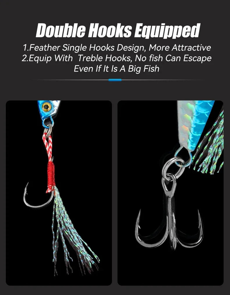 5pcs/Set Metal Jig Fishing Lures Set 10g 20g 30g Trolling Hard Bait for Bass Sea Trout Jigging Tackle Saltwater Fishing Gear