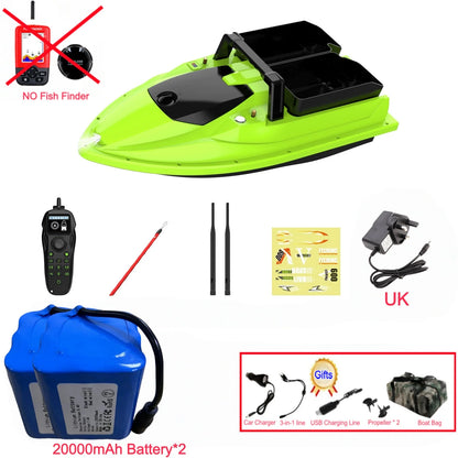 Sonar Bait Boat with Color Fish Finder Screen & Dual Hopper