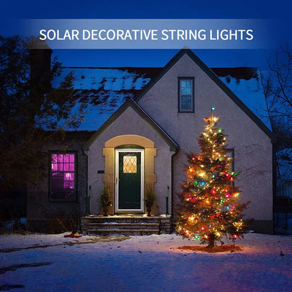 100M Leather LED Solar Fairy String Lights Waterproof Outdoor Garland High Power Solar Lamp for Garden Christmas Holiday Decor