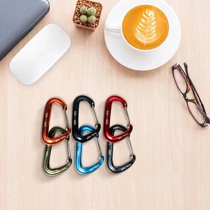 6PCS 12kN Aluminum D Ring Carabiners Heavy Duty Hook Lightweight Outdoor Camping Hiking Clips Buckle Set for Backpack Gear