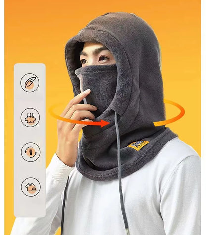 Winter Warm Hat with Mask and Neck Warmer 3-in-1 Windproof Balaclava for Men and Women Masked Hat Cycling Cold Weather Protectio