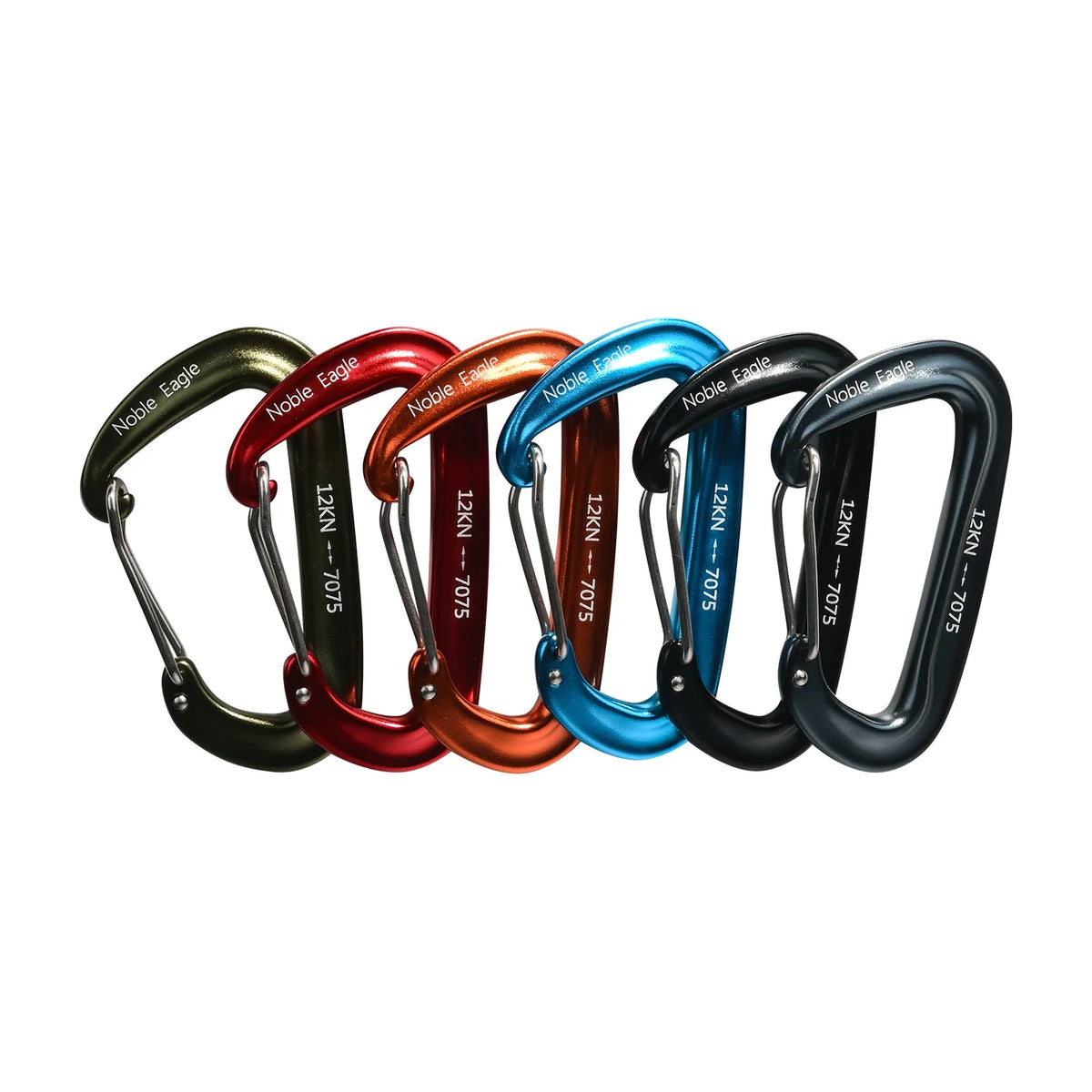 6PCS 12kN Aluminum D Ring Carabiners Heavy Duty Hook Lightweight Outdoor Camping Hiking Clips Buckle Set for Backpack Gear