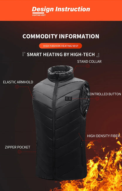 Graphene USB Heated Jacket with 21 Zones
