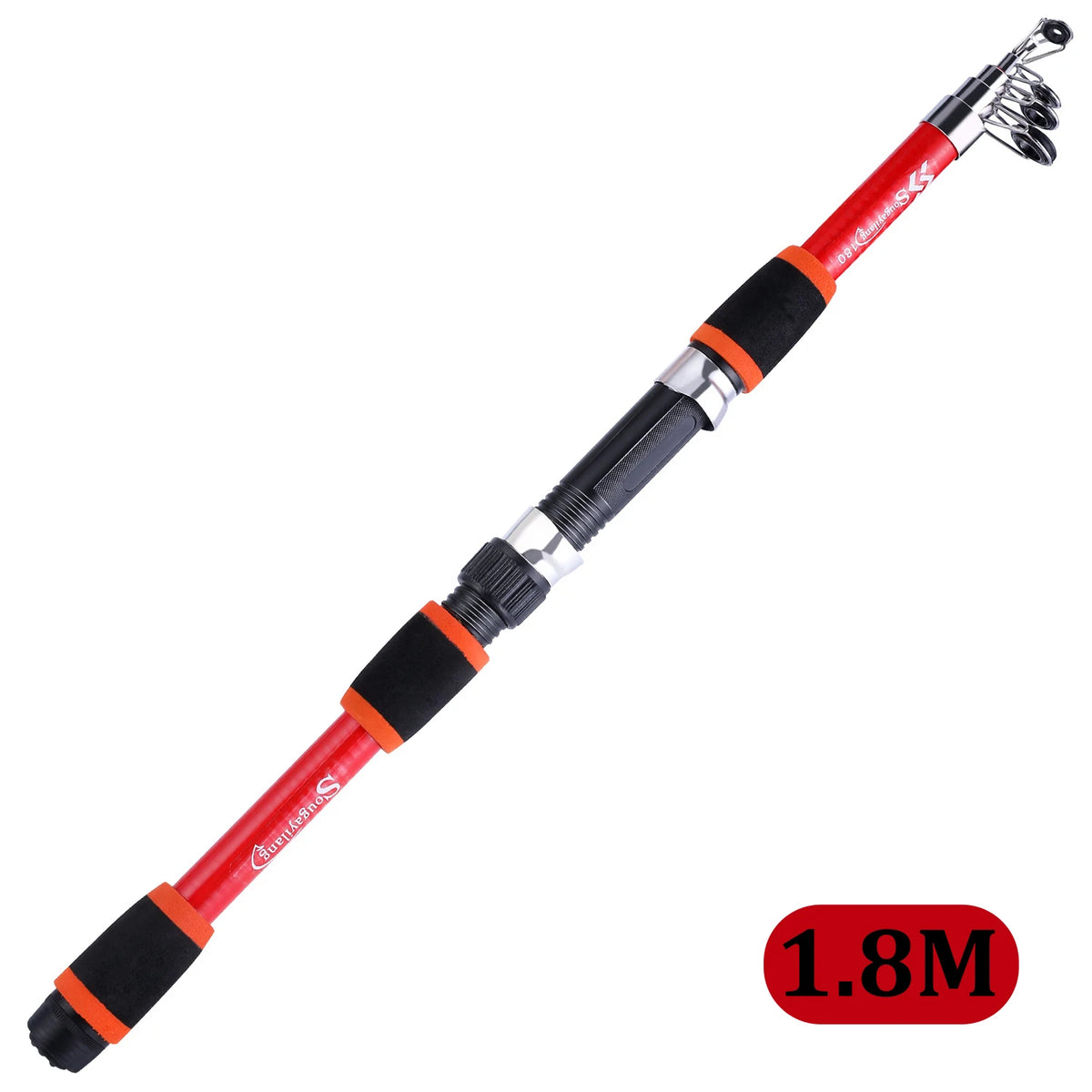 Sougayilang 1.8M Telescopic Rod M Power Children Fishing Rod Fiberglass Material Durable Spinning Fishing Rod Carp Feeder Rod