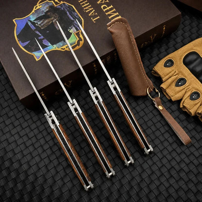 Mini Damascus Pattern Folding Pen Knife Outdoor Knife Pocket Knife Slim Blade Comfortable Grip Sharp Blade Gadgets