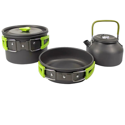 Camping Cooking Set Portable Lightweight Aluminum Camping Pot Set Hiking Picnicking Outdoor Travel Cooking Utensils Set