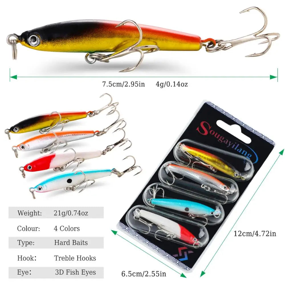 Sougayilang Wobbler Lure Set (4 Pack)