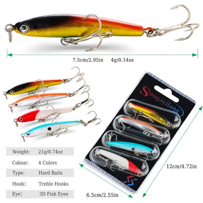 Sougayilang Wobbler Lure Set (4 Pack)