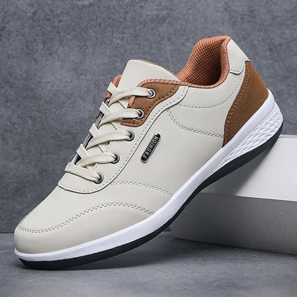 2025 Men’s Waterproof Leather Walking Sneakers – Non-Slip Casual Sports Shoes for Spring & Autumn