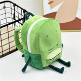 Kawaii Liam Plush Backpack Cute Green Shoulder Plushie Bag Creative Funny Doll Toys School Bags For Kids Boy Girl Holiday Gifts