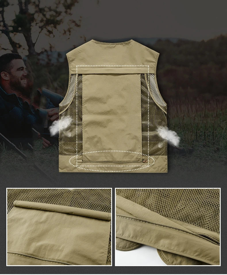FGKKS Multi-Pocket Breathable Fishing Vest