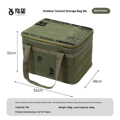 30L/42L/56L Autumn Camping Bag Insulated Waterproof Tactical Foldable Outdoor Picnic Tableware Storage Box Large Capacity Field