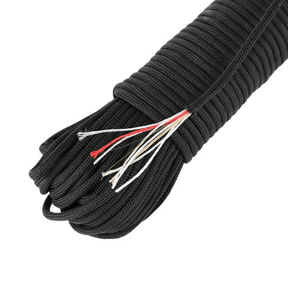 6 Kindling 550 25/100FT 10-Core Paracord 4mm Outdoor Camping Survival Tool Fit PE Fire Rope Fishing Cotton Line Parachute Hiking