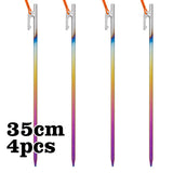 TiTo Camping Tent Accessories Supplies Colorful Titanium Tent Pegs Stakes Heavy Duty Ground Nails 30cm/35cm/40cm for Hard Soil