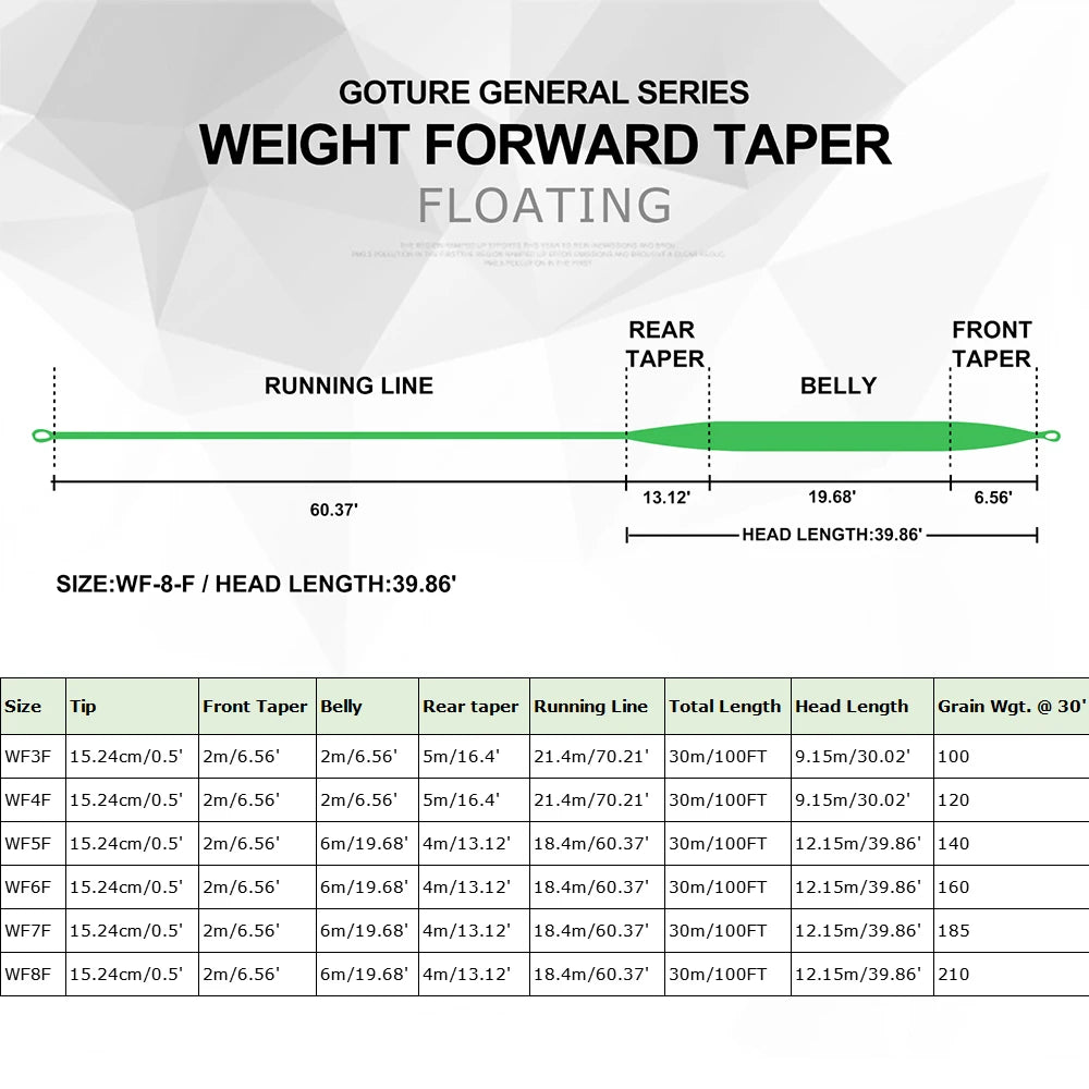 Goture GENERAL WF Floating Fly Line 100ft