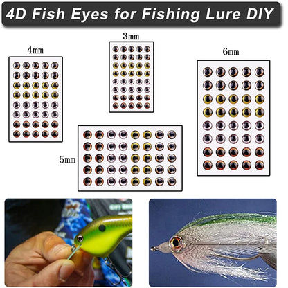 4D Realistic Fish Eyes for Lures and Flies (160 Pack)