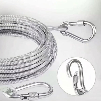 3m-15m Stainless Steel Clothesline, Portable Windproof Indoor/Outdoor Clothes Drying Camping Supplies Clothes Line