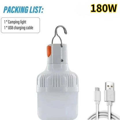 Rechargeable Portable Camping Brightness Light Dimmable LED Bulb Waterproof Outdoor Tent Light Emergency Night Light with Hook