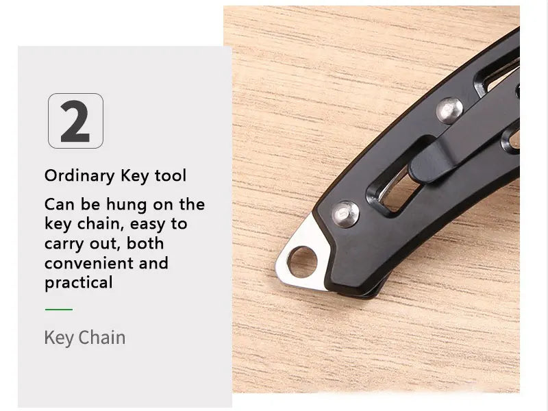 Stainless Steel Keychain Folding Knife Outdoor Carrying Knife Mirror Sharp Pocket Knife Fruit Knife Folding Knife