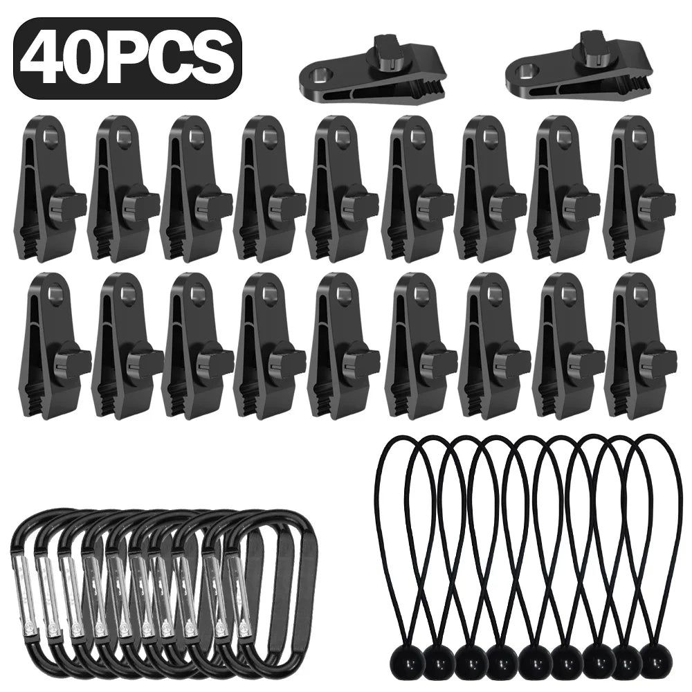 5or40 Pcs Tent Clip, Canopy Awning Clip, Tarpaulin Rope Clip, High Strength Tension Fastening, Suitable for Outdoor Camping