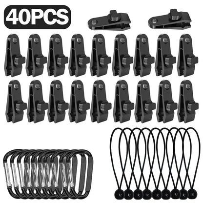 5or40 Pcs Tent Clip, Canopy Awning Clip, Tarpaulin Rope Clip, High Strength Tension Fastening, Suitable for Outdoor Camping