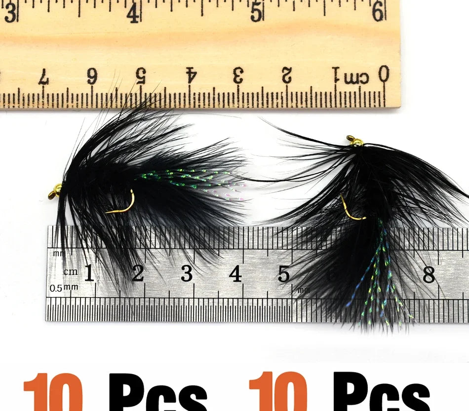 Topranc Beadhead Woolly Bugger Streamers (10 Pack)