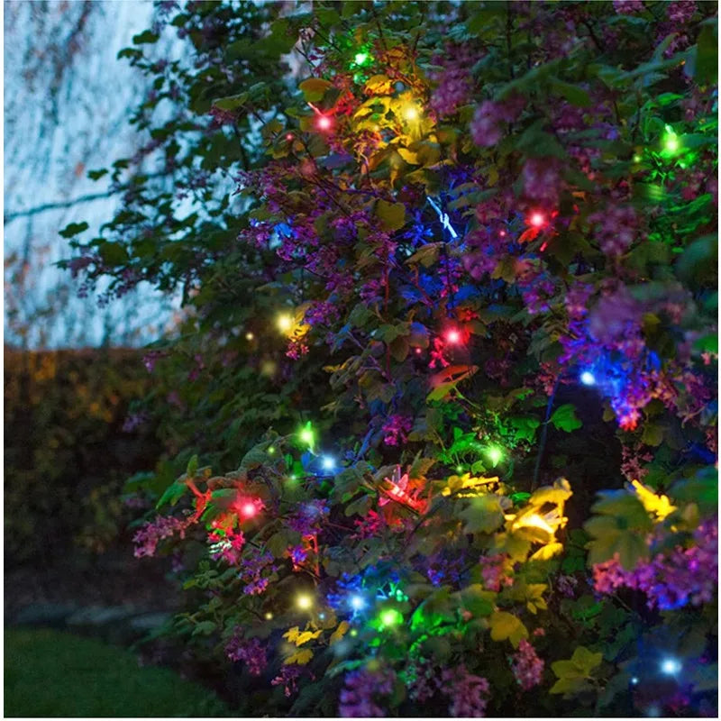 100M Leather LED Solar Fairy String Lights Waterproof Outdoor Garland High Power Solar Lamp for Garden Christmas Holiday Decor