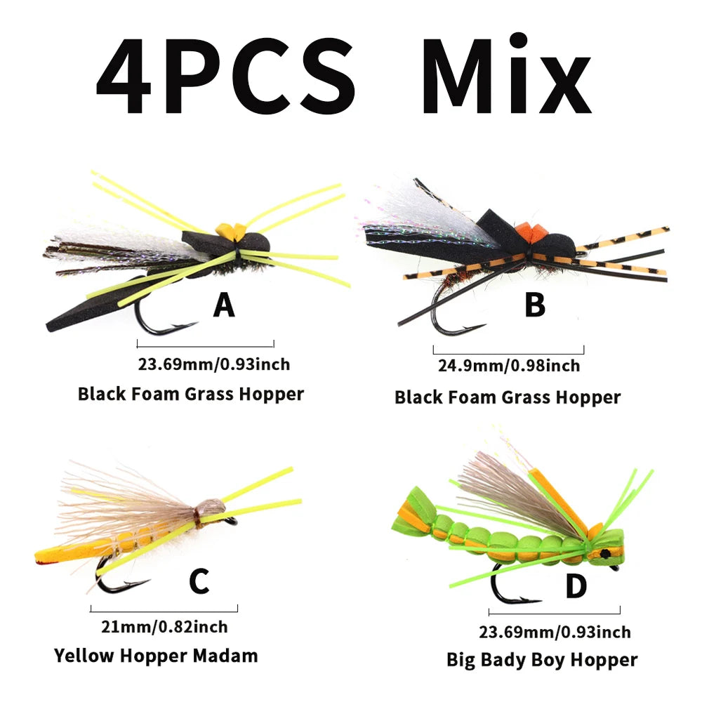 Bimoo Madam Spider Foam Hopper Flies (4 Pack)
