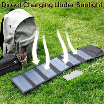 800W High Output 6 Folding Solar Panel 20Wh Fast Charging Station USB 5V DC Portable Power Bank For Outdoor Camping Hiking Emerg