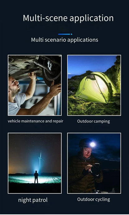 Rechargeable Outdoor Flashlight Portable Strong Light Waterproof Torch for Camping Walking Portable EDC Lighting Lamp
