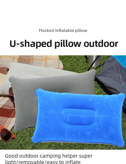 Portable Fold Inflatable Air Pillow Outdoor Travel Sleeping Camping PVC Neck Stretcher Backrest Plane Comfortable Pillow