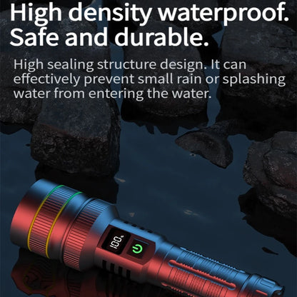 Bright Spotlight Long Range LED Flashlight Type-C Charging Strong Light Lamp Tactical Torch Waterproof Zoom Outdoor Lantern