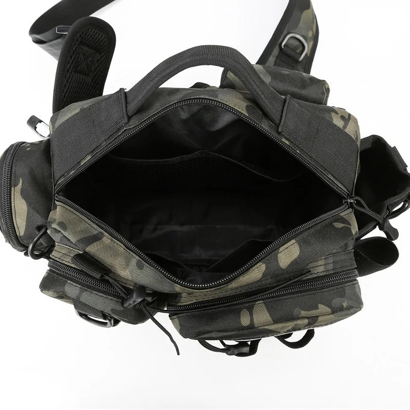 Fishing Tackle Sling Backpack with Rod Holder