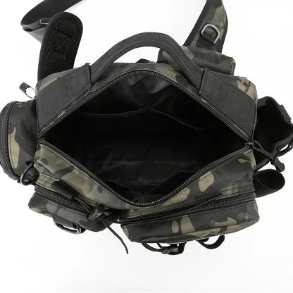 Fishing Tackle Sling Backpack with Rod Holder