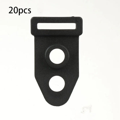 High Quality Double Eyes Black Hiking Accessories Tent Feet Clamp Wind Rope Buckle Tent Clip Outdoor Camping Traveling