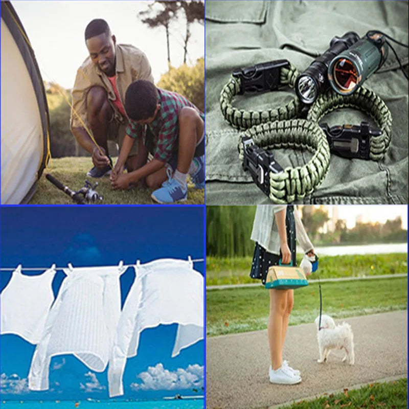 50/100M 7core umbrella rope 550 4mm outdoor polyester parachute rope camping survival umbrella tent bundled clothesline