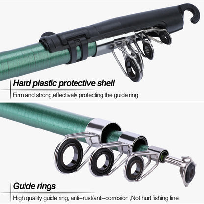 Sougayilang 1.8M Telescopic Rod M Power Children Fishing Rod Fiberglass Material Durable Spinning Fishing Rod Carp Feeder Rod