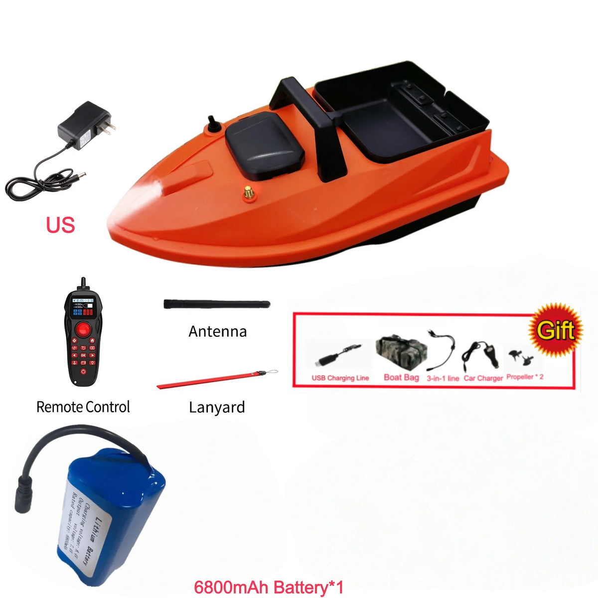 GPS Smart Bait Boat with 24 Saved Fishing Spots & Auto-Return