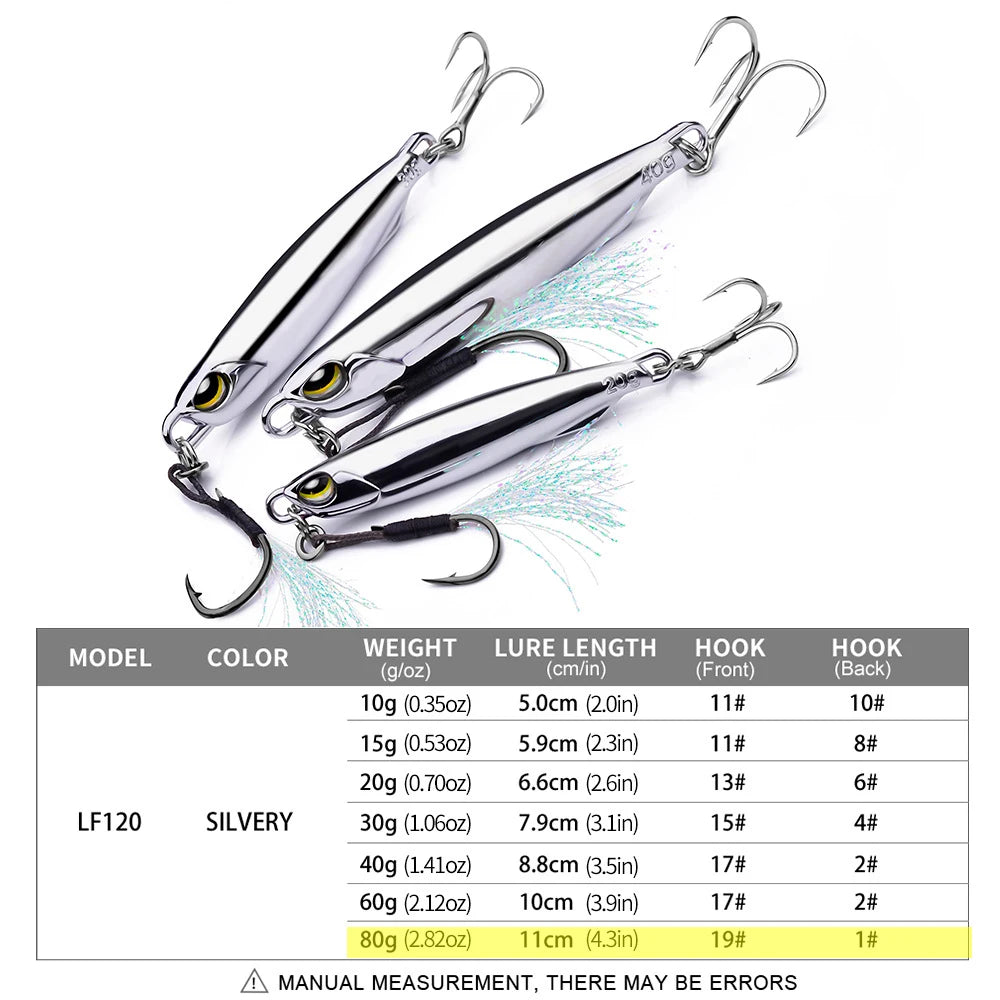 PRO BEROS Electroplated Spoon Metal Jig (10-80g)