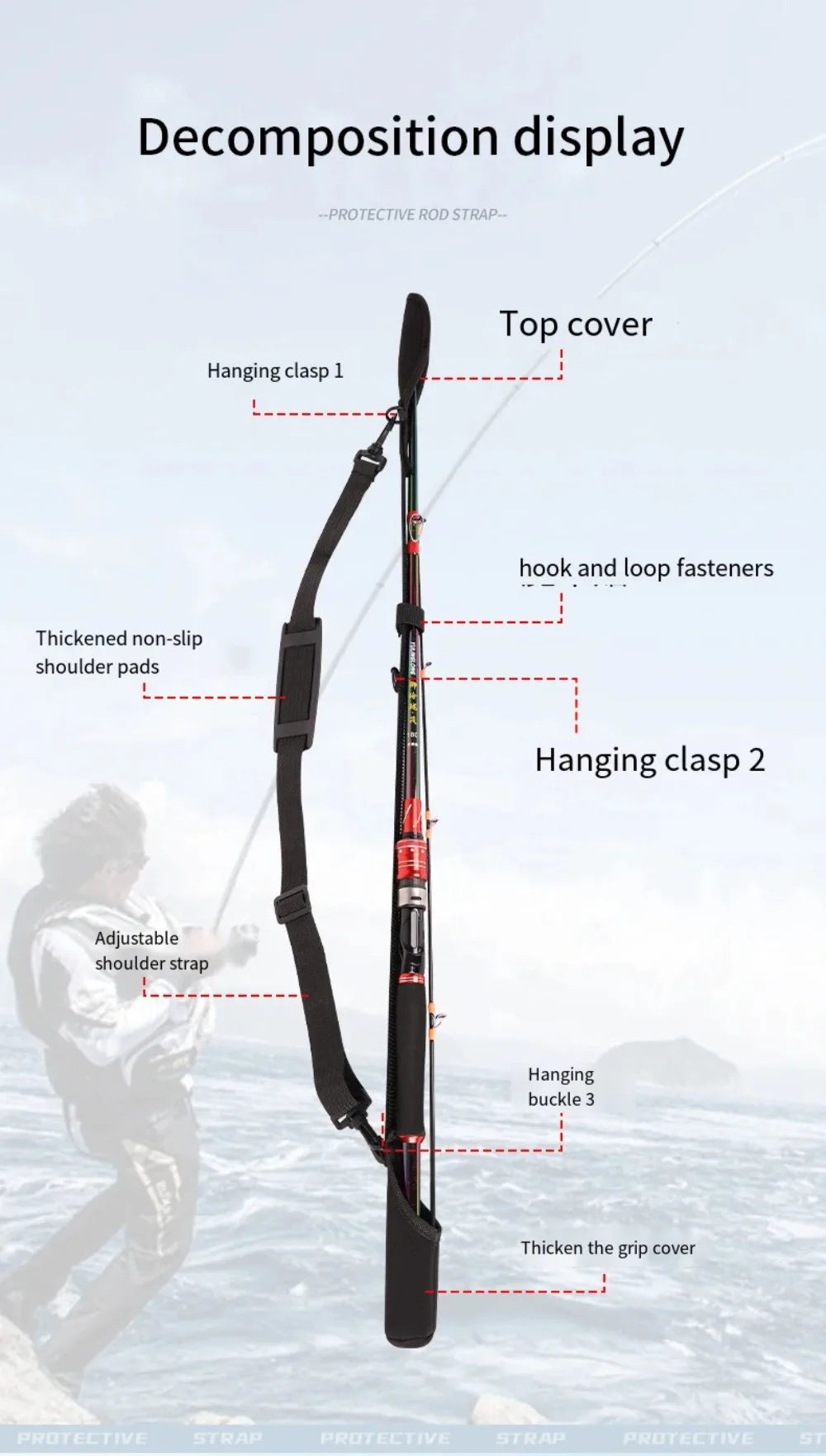 Adjustable Fishing Rod Shoulder Belt