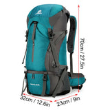 70L Mountaineering Bag Outdoor Sports Backpack Waterproof Hiking Backpack Camping Climbing Rucksack Travel Trekking Rucksack
